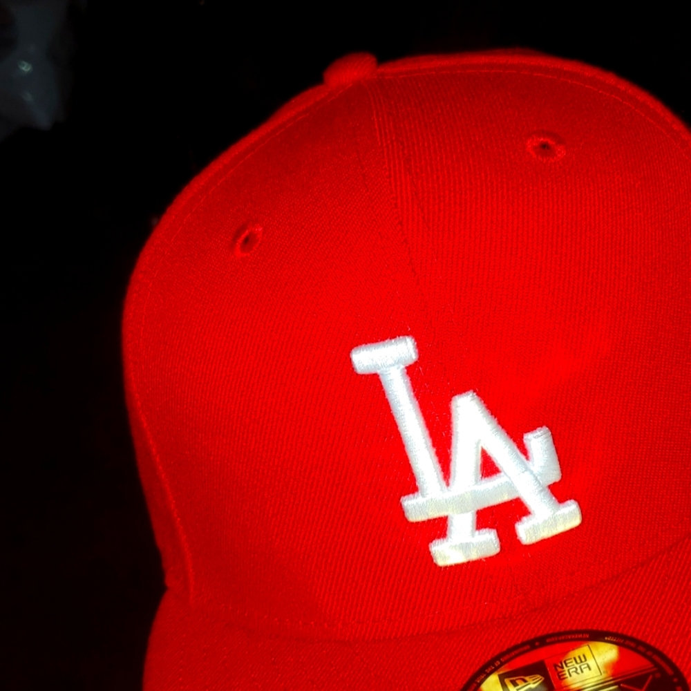Red LA Fitted Cap